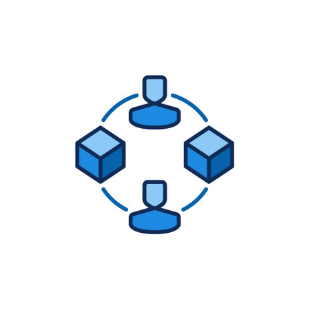 NFT Money Transaction colored icon - Non fungible Token Transfer signのイラスト素材