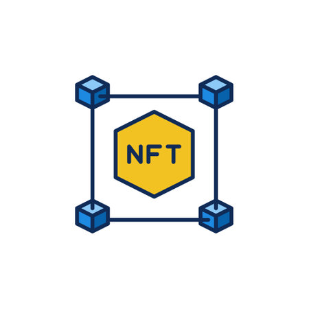 NFT Block-chain vector concept Non-Fungible Token colored iconのイラスト素材