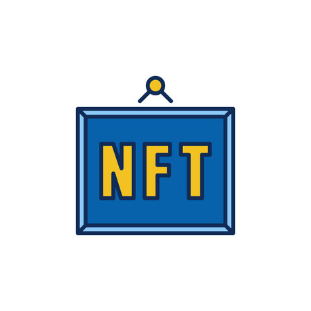 NFT Framed Picture colored icon - Non-fungible Token Artwork vector symbolのイラスト素材