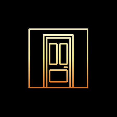 Closed Panel Door vector concept colorful icon in line styleのイラスト素材