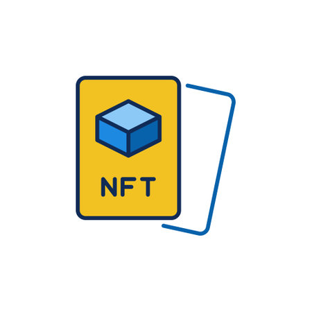 NFT Non-fungible Token Cards vector concept colored iconのイラスト素材
