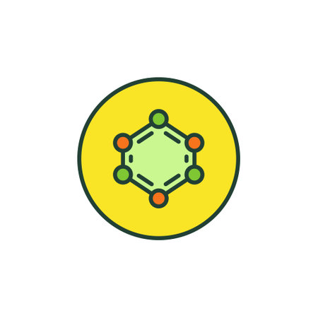 Chemical Formula inside Circle vector Bio Technology colored iconのイラスト素材