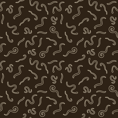 Nemathelminthes Roundworms vector concept outline Seamless Patternのイラスト素材