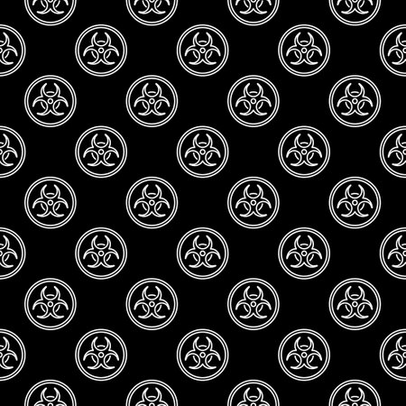 Biohazard in circle vector dark outline geometric Seamless Patternのイラスト素材