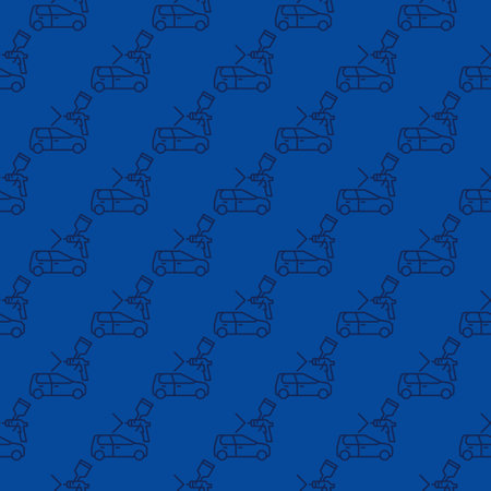 Automotive Paint Gun with Car vector Vehicle Painting concept blue geometric seamless pattern in line styleのイラスト素材
