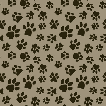Animal Paw Prints vector concept seamless pattern or backgroundのイラスト素材