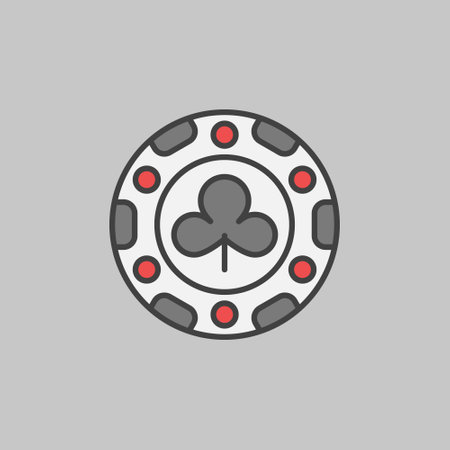 Clubs Casino Chip vector concept colored icon or logo elementのイラスト素材