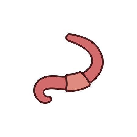 Earthworm vector concept red icon or logo elementのイラスト素材
