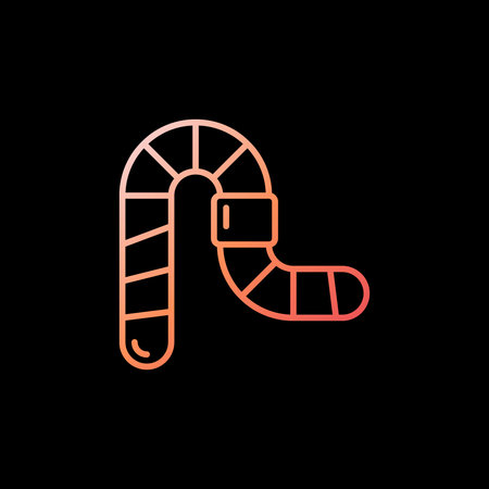 Worm outline vector concept simple colorful icon or symbol on dark background