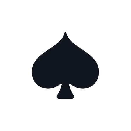 Spades Playing Card Suit vector concept solid minimal icon or logo elementのイラスト素材