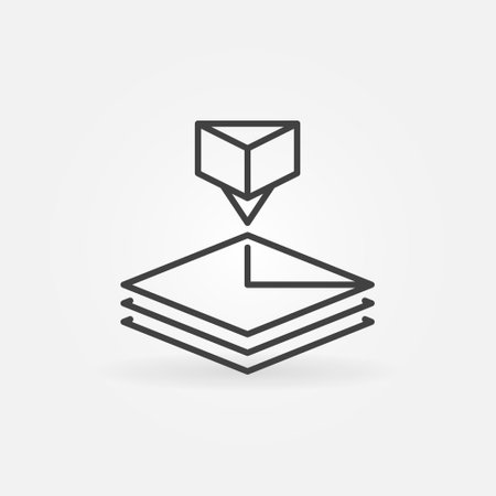 Additive Manufacturing vector 3D Printing concept icon or symbol in outline styleのイラスト素材
