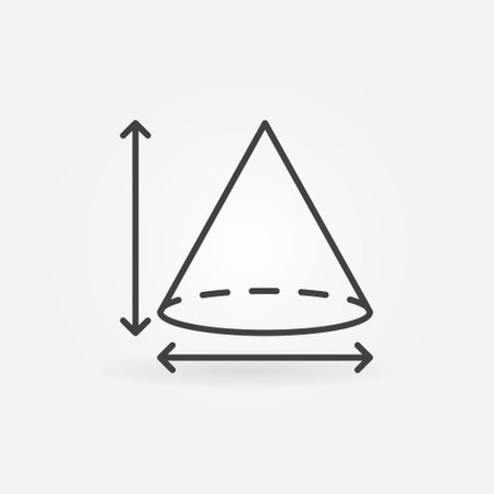 Cone Volume vector concept linear icon or symbolのイラスト素材