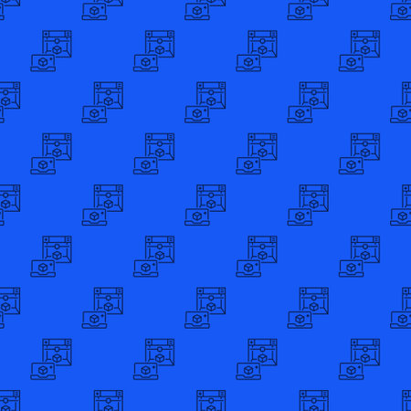 Laptop with 3d Printer geometric pattern - 3d Printing Technology vector concept seamless backgroundのイラスト素材