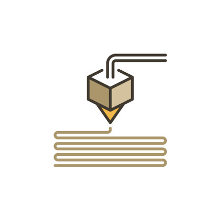 Extruder for 3D Printing vector Product Development concept colored icon or logo elementのイラスト素材