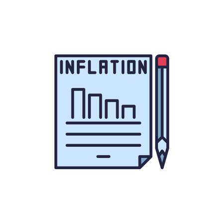 Inflation Document with Pencil vector concept colored icon or design elementのイラスト素材