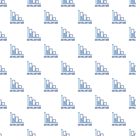 Vector Devaluation Declining Bar Graph concept seamless pattern or backgroundのイラスト素材