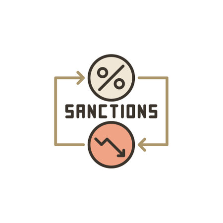 Economic Crisis vector Sanctions concept colored icon or signのイラスト素材
