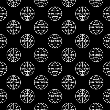Economic Sanctions vector concept seamless pattern or background in outline styleのイラスト素材