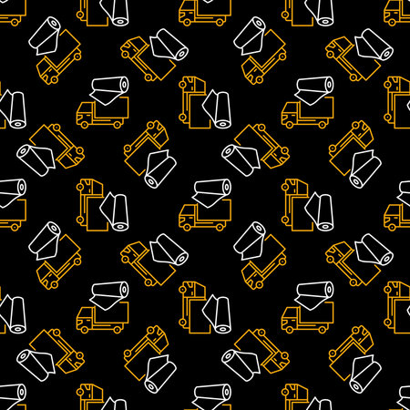 Vehicle Wrapping vector Vinyl Film with Yellow Truck concept seamless pattern or backgroundのイラスト素材
