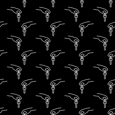 Car Key in Hand vector concept dark thin line seamless patternのイラスト素材