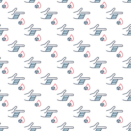 Glucose in Blood from Finger concept colored vector seamless patternのイラスト素材