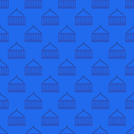 Freight Container vector Transportation concept blue seamless pattern in outline styleのイラスト素材