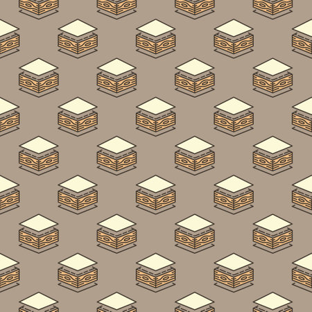Roof Tiles vector concept colored modern seamless patternのイラスト素材