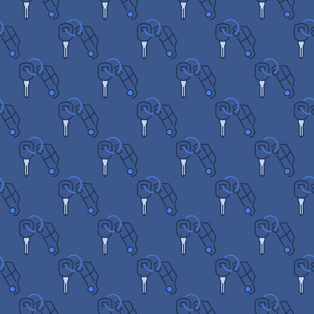 Keychain and Car Key vector Rental concept blue seamless patternのイラスト素材