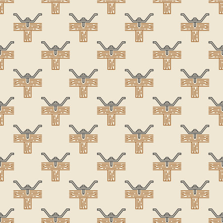 Roofing Screw vector Screw for Metal Roof concept seamless pattern in thin line styleのイラスト素材