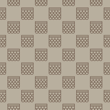 Soft Roof vector concept thin line seamless patternのイラスト素材