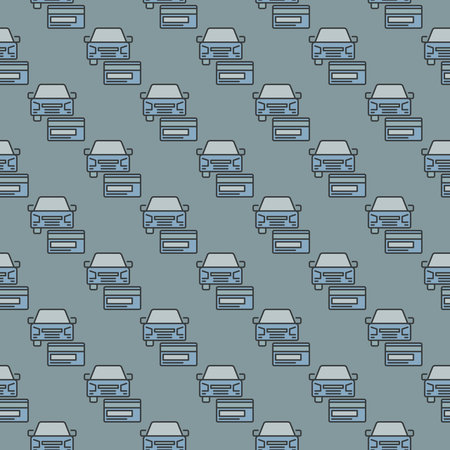 Car Sharing Payment vector concept colored seamless patternのイラスト素材