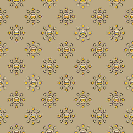 Car Sharing vector round concept colored seamless patternのイラスト素材