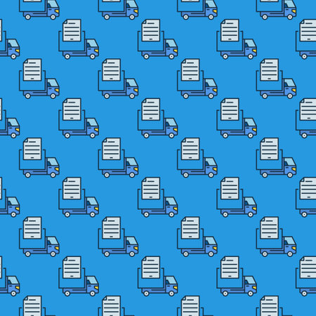 Delivery Truck Report vector concept colored seamless patternのイラスト素材