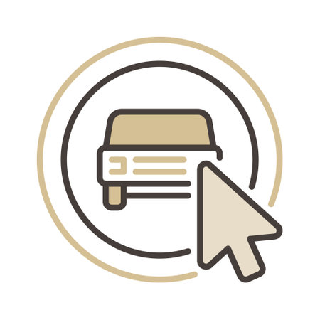 Mouse Cursor on Car Sharing App Button vector concept colored icon or design elementのイラスト素材
