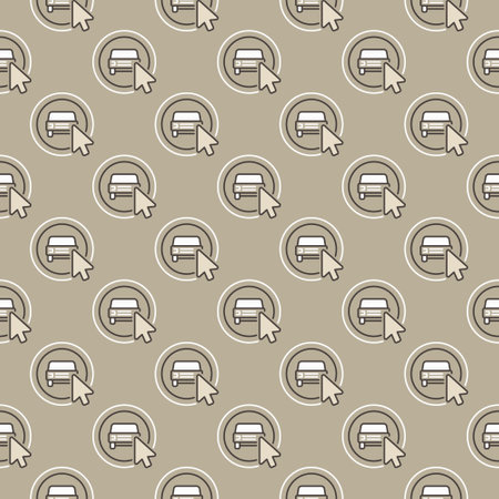 Mouse Cursor on Car Sharing App Button vector concept colored seamless patternのイラスト素材