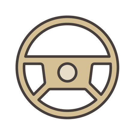 Steering Wheel vector Car or Drive concept colored icon or symbolのイラスト素材
