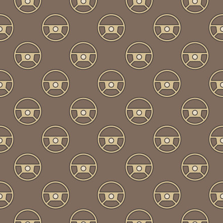 Steering Wheel vector Car or Drive concept colored seamless patternのイラスト素材