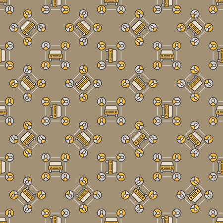 Vector Carsharing or Car Rental concept colored seamless patternのイラスト素材