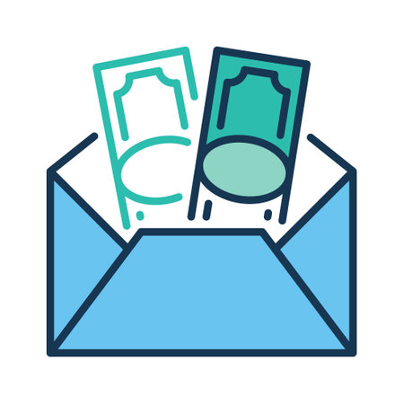Cash in Opened Envelope vector Money concept colored icon or design elementのイラスト素材