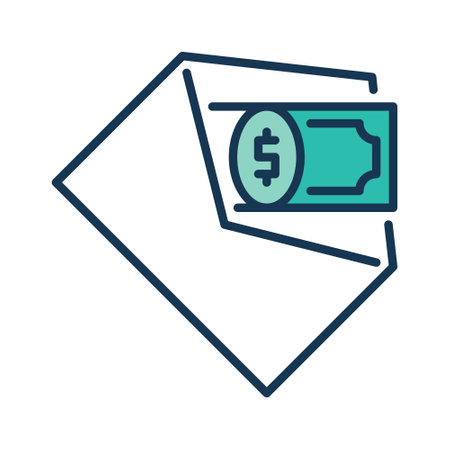 Cash in Open Envelope vector Salary concept colored icon or signのイラスト素材