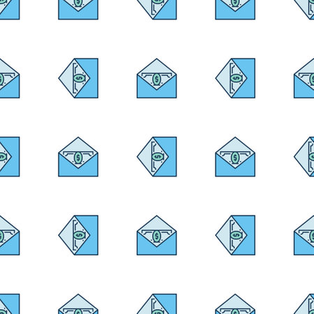 Envelope and Money vector USA Corruption concept colored seamless patternのイラスト素材
