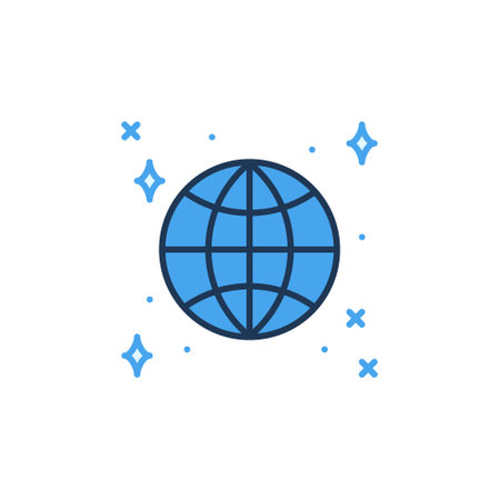 Outerspace with Globe vector concept colored icon or design elementのイラスト素材