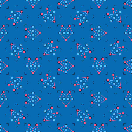 AI Neural Network Technology vector concept colored seamless pattern