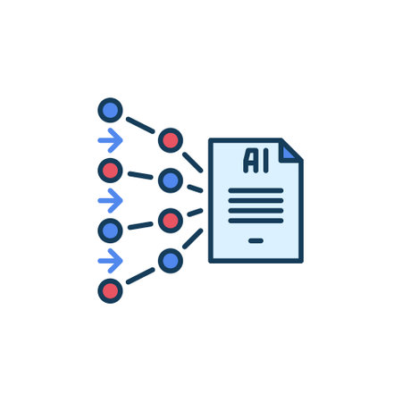 AI Text Generation vector Artificial Intelligence Generator concept colored icon or logo elementのイラスト素材