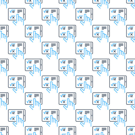 Math Education on Tablet Device vector Online Mathematics Learning concept colored seamless patternのイラスト素材