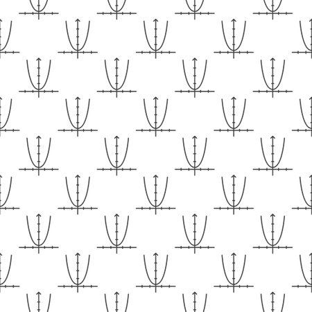 Mathematics Function Graph vector concept seamless pattern in thin line styleのイラスト素材