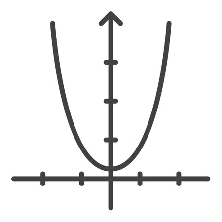 Mathematics Function Graph vector concept icon or sign in thin line styleのイラスト素材