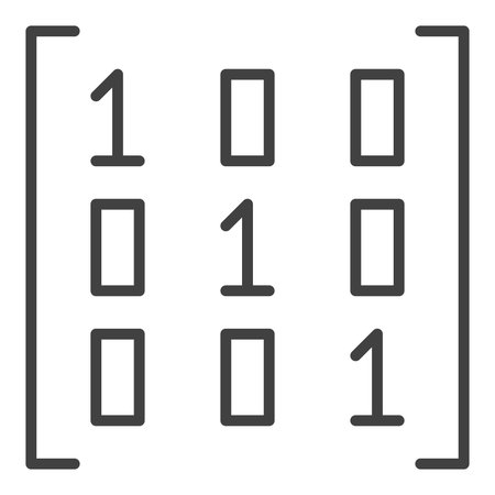 Mathematics Matrix vector concept thin line icon or symbol
