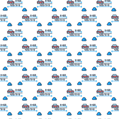 Mathematics Task with Car vector concept colored seamless pattern