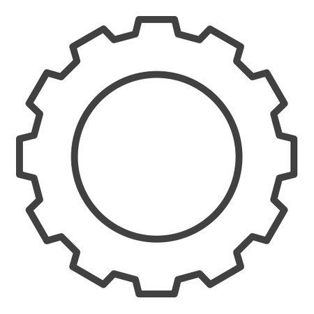 Cog Wheel vector concept linear simple icon or symbolのイラスト素材